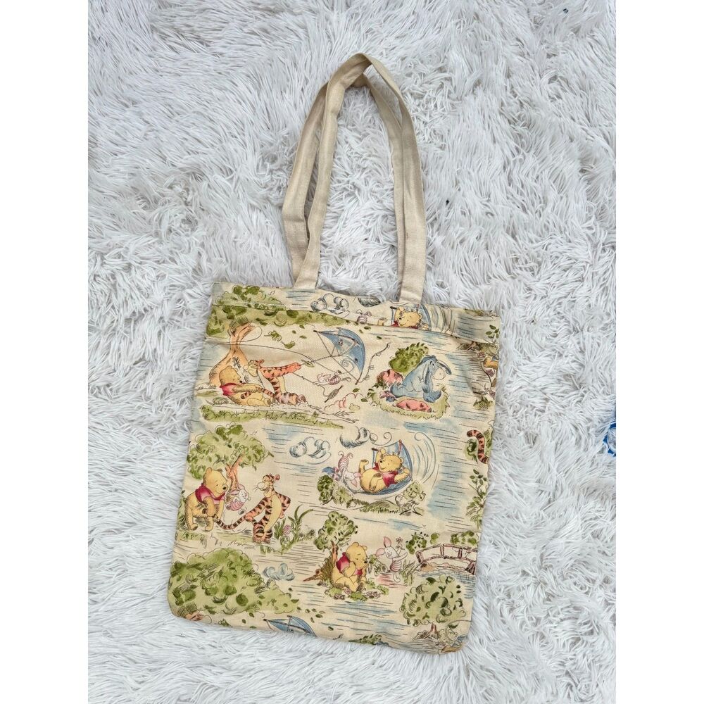 Vintage Classic Winnie the Pooh Fabric Tote Bag Handmade